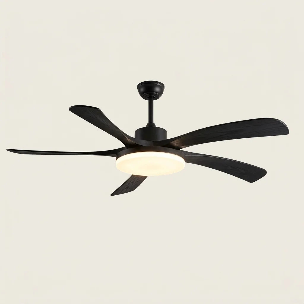 5 lapátos mennyezeti ventilátor tiszta fekete színben