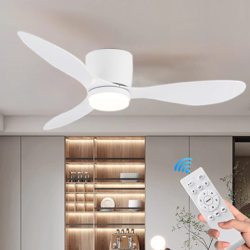 Mennyezeti Ventilátor Lámpával – Csendes DC Motor, 6 Sebesség, Távirányítóval