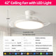 Láthatatlan Mennyezeti Ventilátor Lámpával – DC Motor, APP és Távirányítós Dimmer