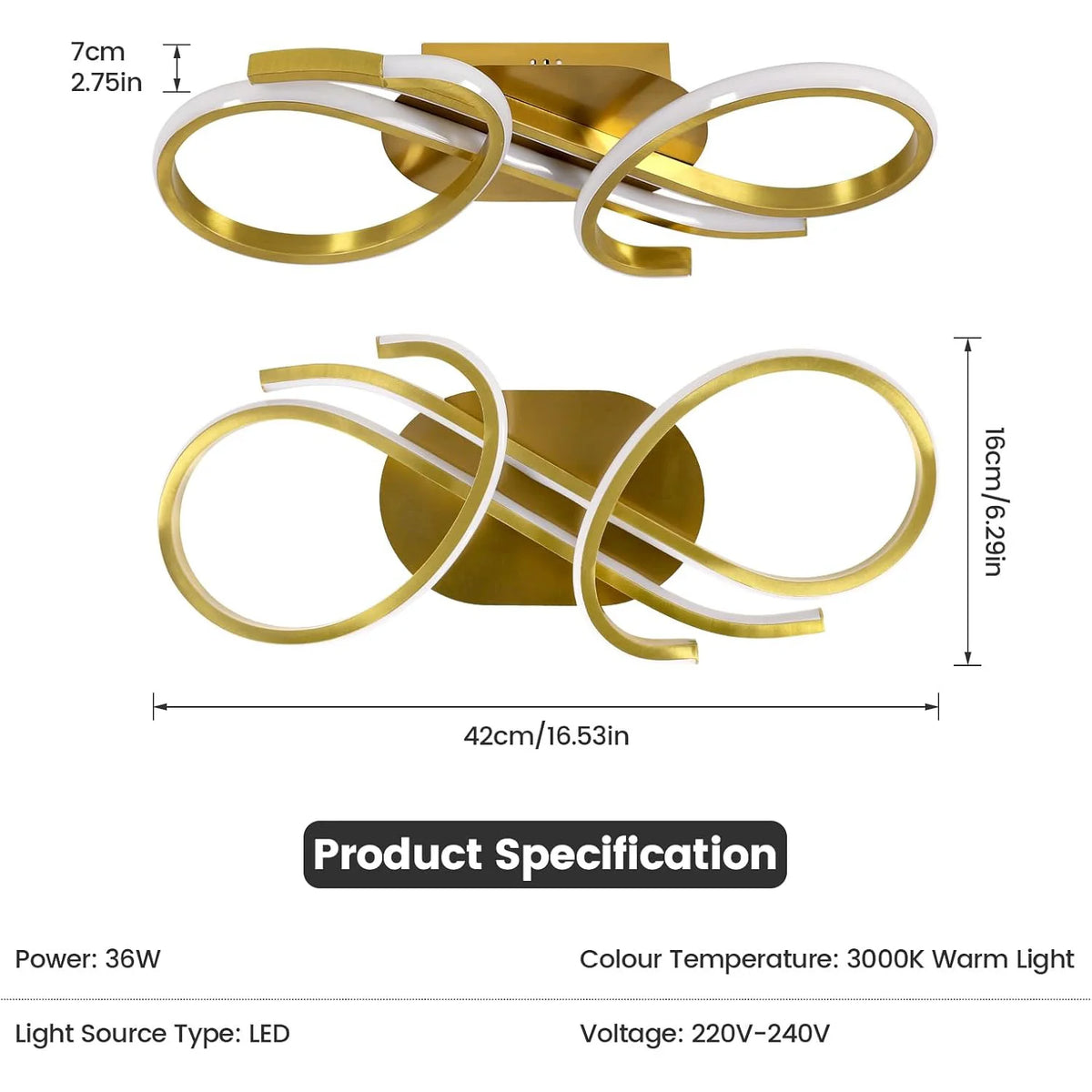 Geometriai LED Csillár – 36W Kreativ Formájú Akril Nappaliba