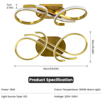 Geometriai LED Csillár – 36W Kreativ Formájú Akril Nappaliba