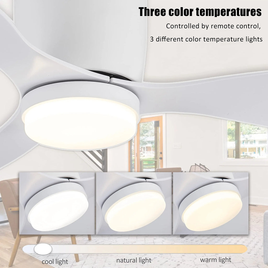 Mennyezeti Ventilátor Lámpával – Csendes DC Motor, 6 Sebesség, Távirányítóval