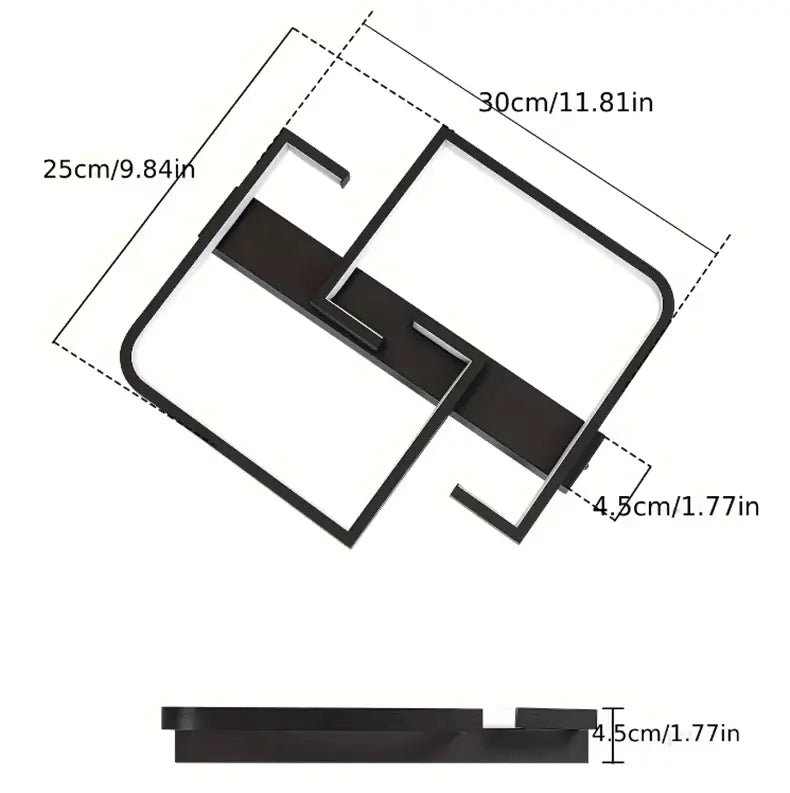 Fekete Dimmelhető LED Mennyezeti Lámpa – Távirányítós Modern Design