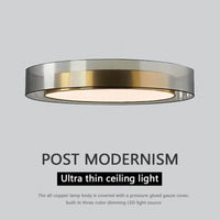 Modern Réz/Vas LED Mennyezeti Lámpa – Kerek, Dimmelhető Távirányítóval