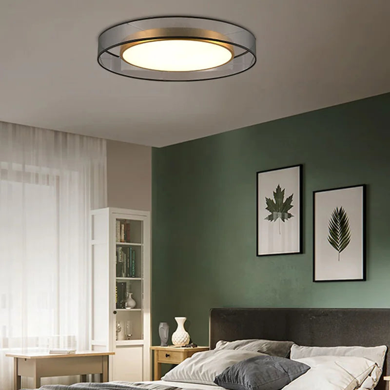 Modern Réz/Vas LED Mennyezeti Lámpa – Kerek, Dimmelhető Távirányítóval