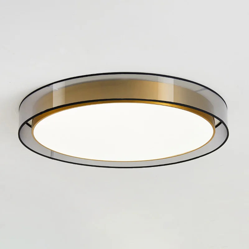 Modern Réz/Vas LED Mennyezeti Lámpa – Kerek, Dimmelhető Távirányítóval