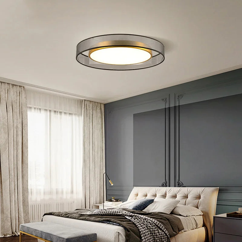 Modern Réz/Vas LED Mennyezeti Lámpa – Kerek, Dimmelhető Távirányítóval
