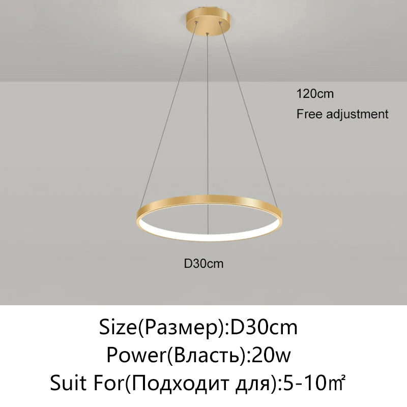 Modern Kerek LED Függesztő Lámpa – Fekete és Fehér Minimalista