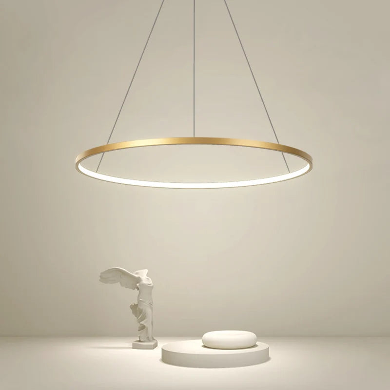 Modern Kerek LED Függesztő Lámpa – Fekete és Fehér Minimalista