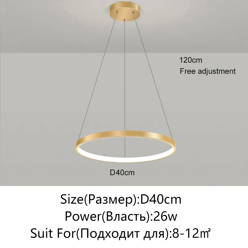 Modern Kerek LED Függesztő Lámpa – Fekete és Fehér Minimalista