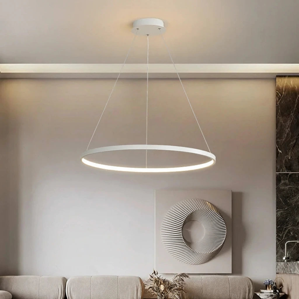 Modern Kerek LED Függesztő Lámpa – Fekete és Fehér Minimalista