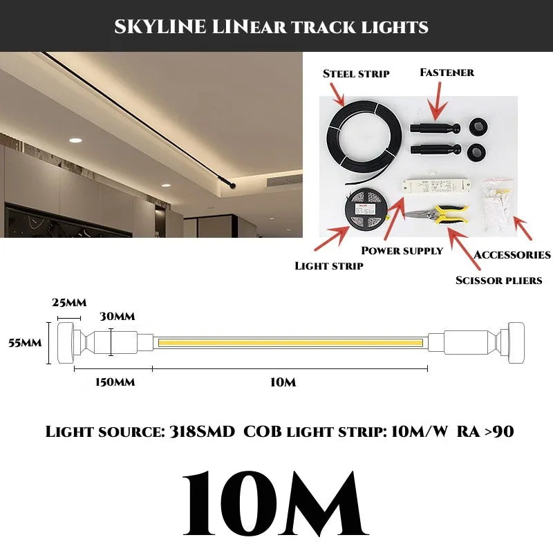 DIY LED Vonalás Lámpa – Modern Minimalista Fénysáv Mennyezetre