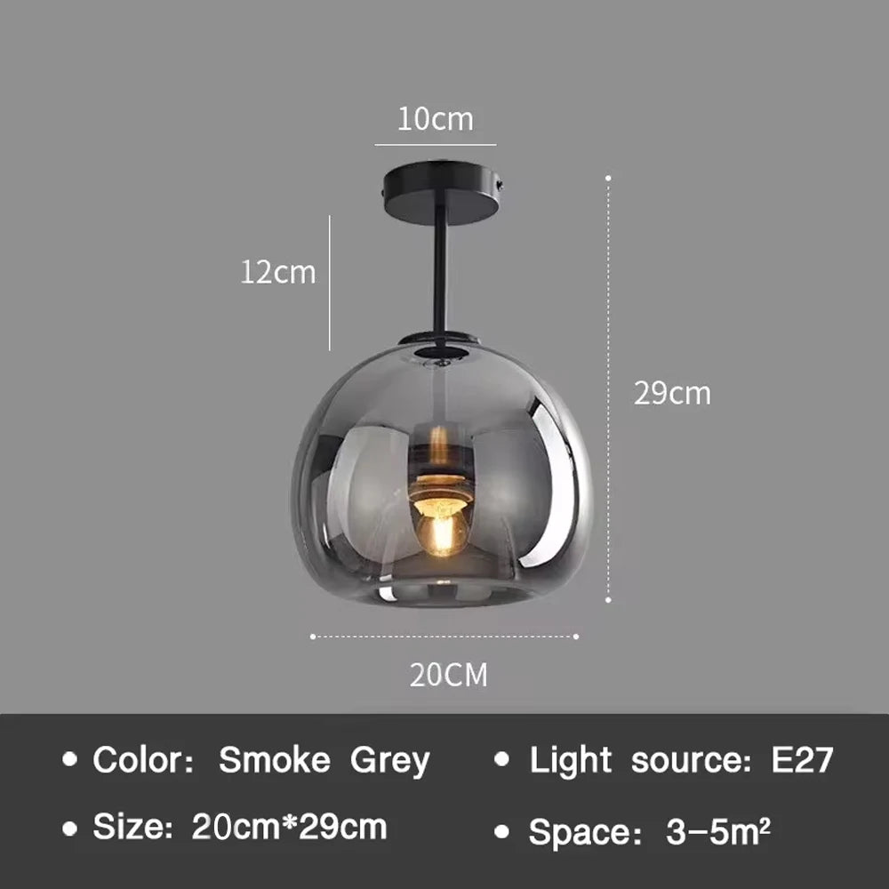 Üveg Nordic Mennyezeti Lámpa – Modern LED Folyosóra