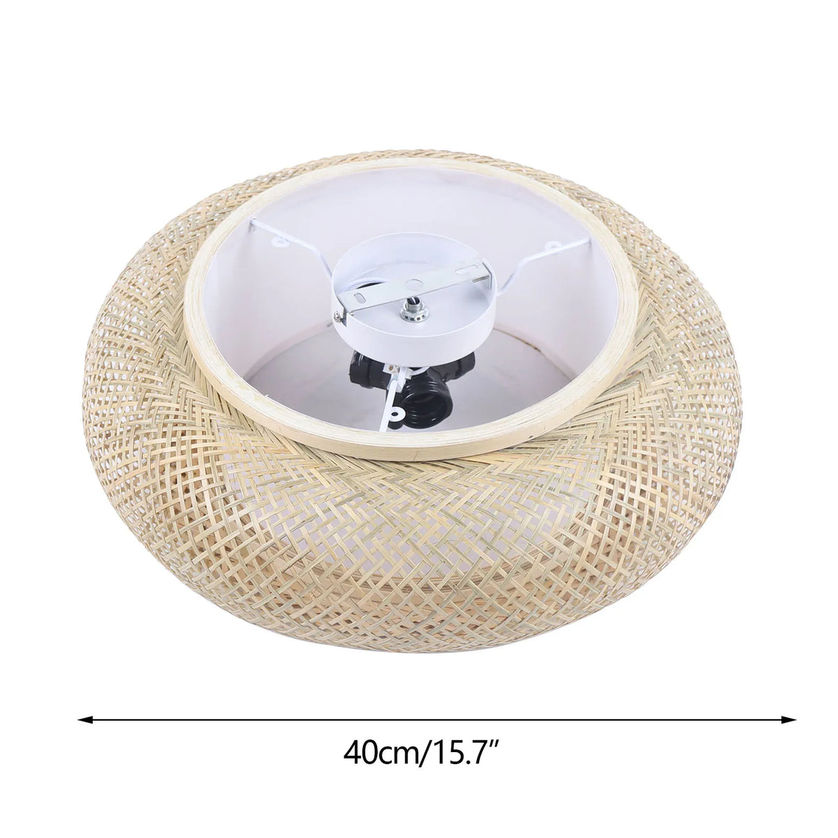 Fonott Bambusz Függő Lámpa – Rattan Hatású LED Nappaliba és Étkezőbe