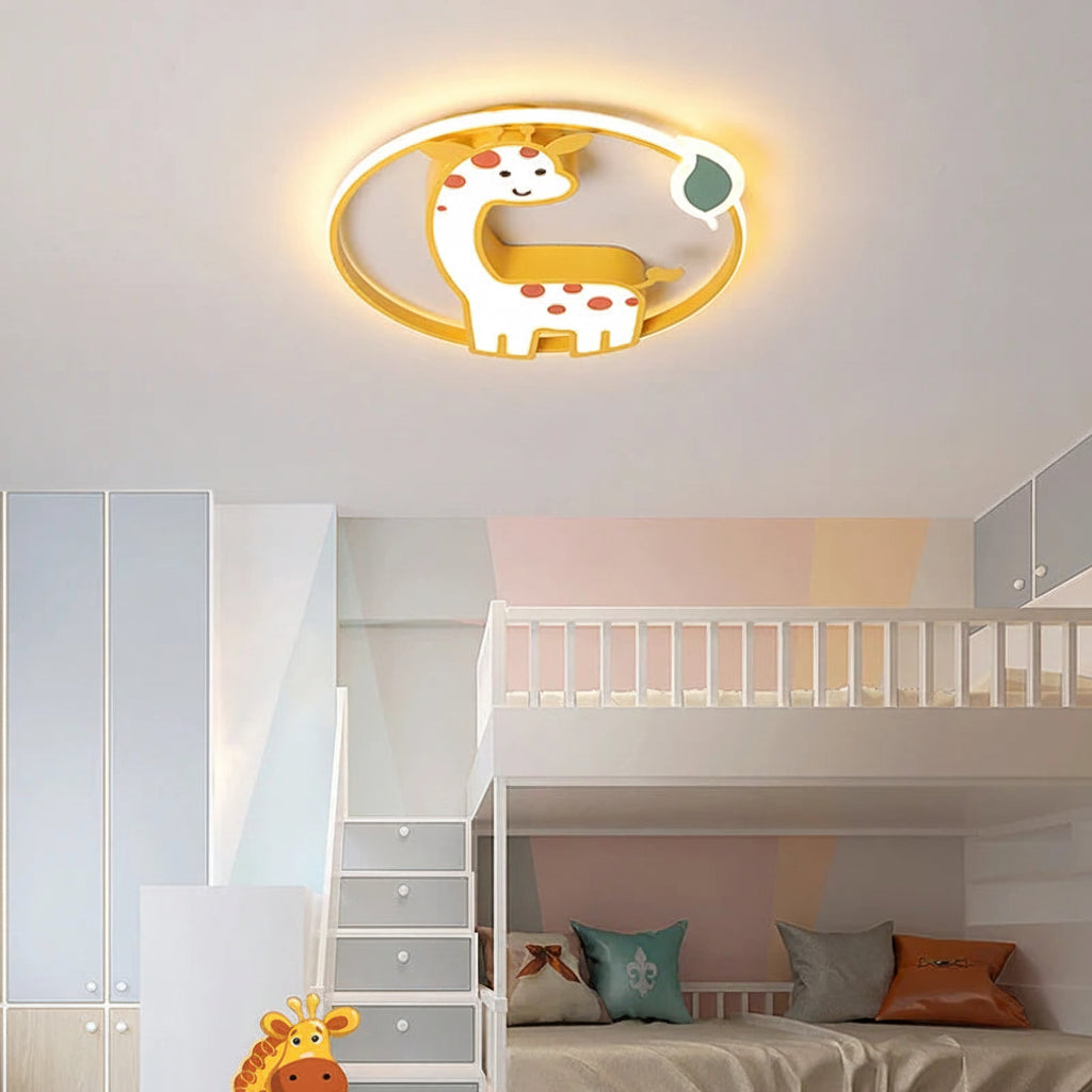 Zsiráf Gyerekszobai Mennyezeti Lámpa – Dimmelhető LED Távirányítóval, Ø50cm