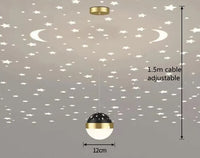 Hold Csillag LED Mennyezeti Lámpa – Arany Fekete Loft Design