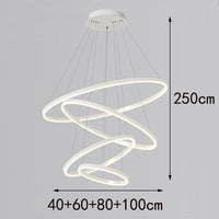 Többgyűrűs Modern LED Függesztő Csillár – 4–5 Gyűrű Nappaliba