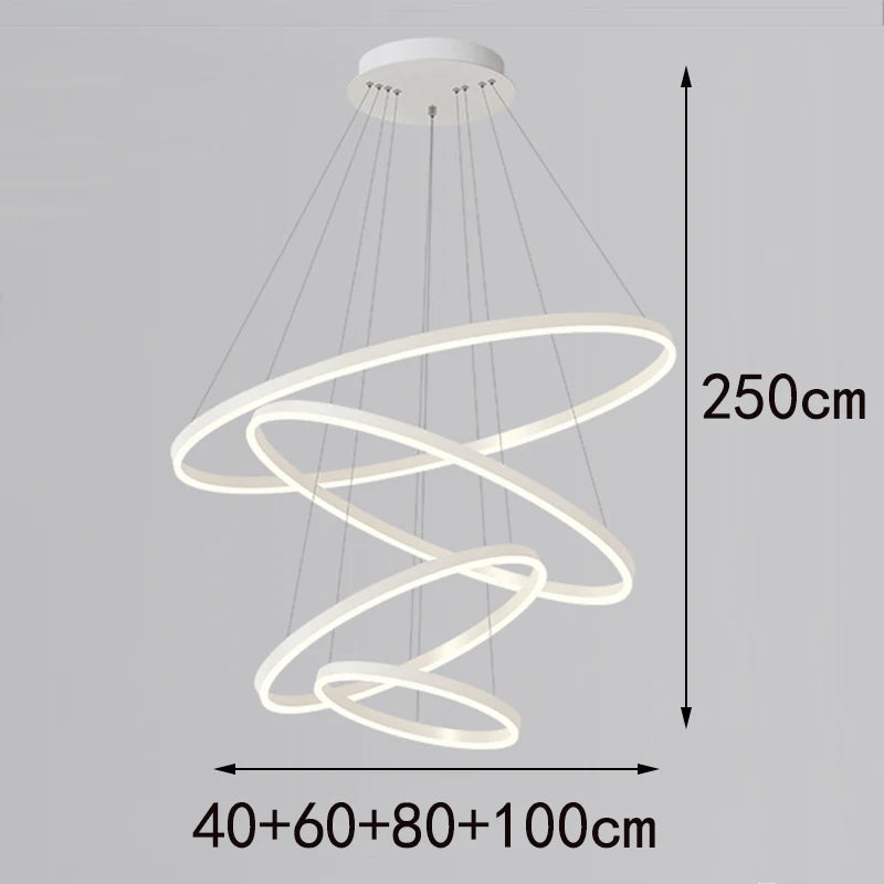 Többgyűrűs Modern LED Függesztő Csillár – 4–5 Gyűrű Nappaliba