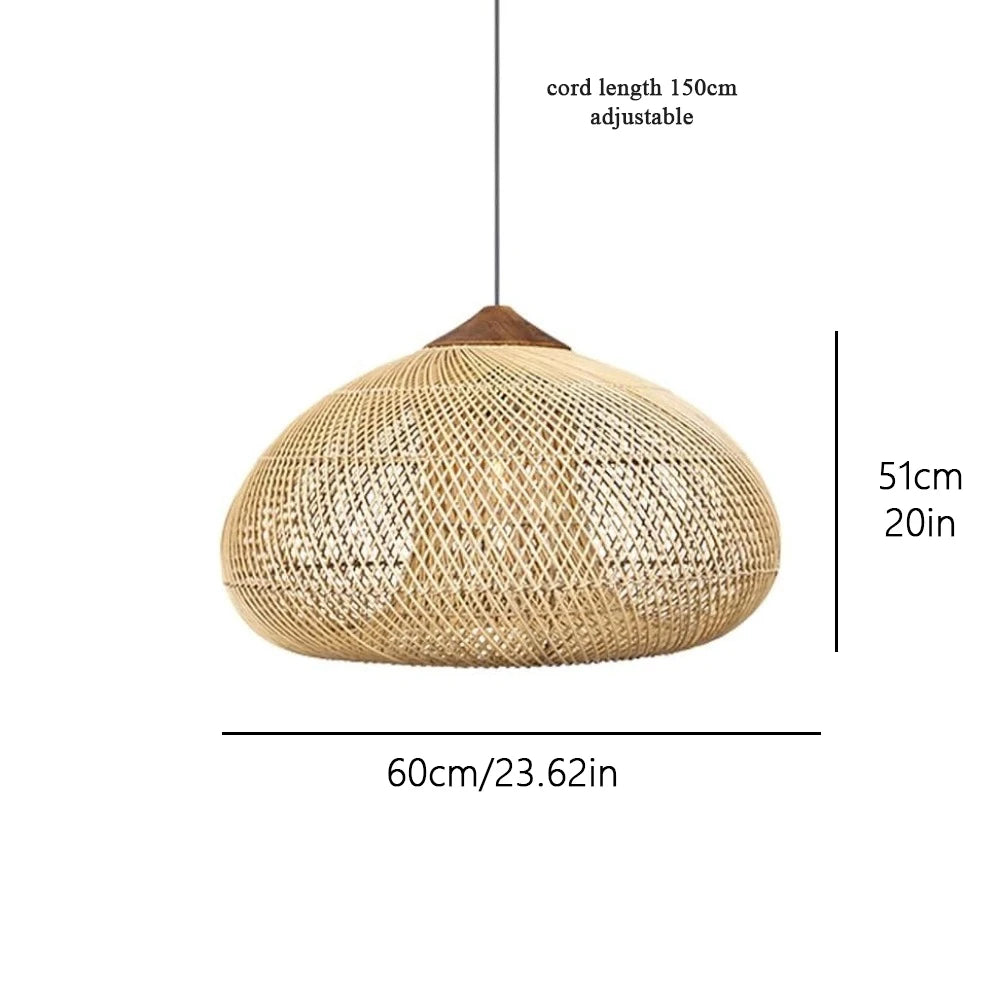 Rattan Függesztő Lámpa – Japán Stílusú Vintage LED E27