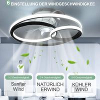 Kerek Mennyezeti Ventilátor LED Lámpával – 50W, Ø50cm, Dimmelhető Távirányítóval