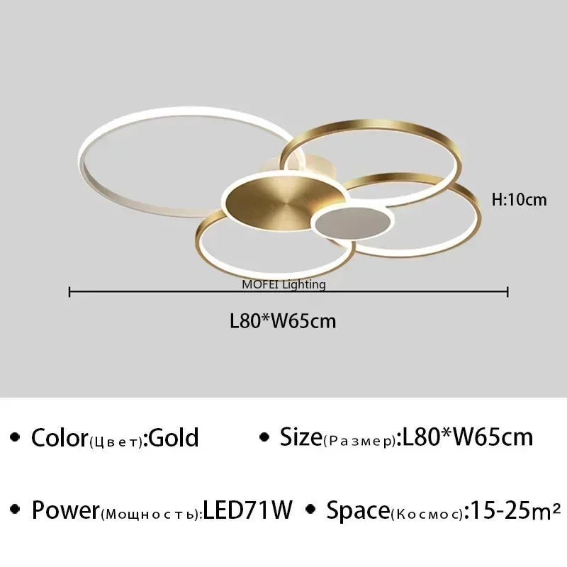 Ultravékony LED Mennyezeti Lámpa – Dimmelhető Nyílt Csillár 58–80 cm