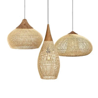 Nagy Rattan Kosár Csillár – Kézzel Font Boho Függő Lámpa Konyhába
