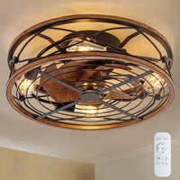 Farmhouse Mennyezeti Ventilátor Lámpával – 7 Lapátos, Távirányítós