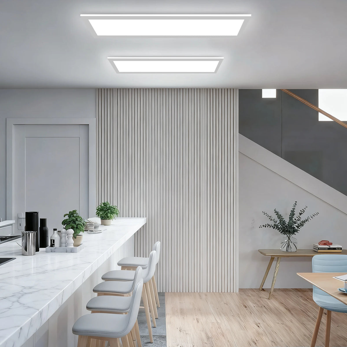 LED Flat Panel Mennyezeti Lámpa – 24W Távirányítós Dimmer, 2400 lm, Nappaliba és Hálószobába