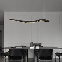Nordic LED Szalagcsillár – Wabi-Sabi Design Függőlámpa Étterembe és Irodába