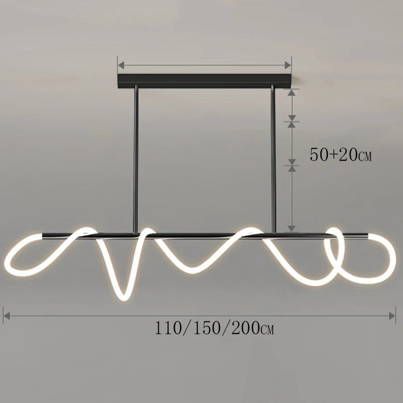 Nordic Arany/Fekete Csillár Étkezőbe – LED, Táv- és APP-vezérelt (110–200 cm)