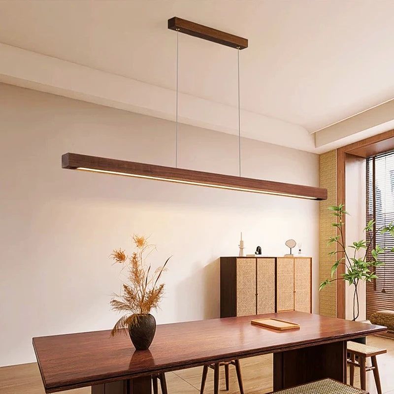 Fa Rúd LED Csillár – Étkezőasztal Függő Lámpa 80–120 cm
