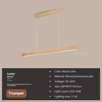 Fa Rúd LED Csillár – Étkezőasztal Függő Lámpa 80–120 cm