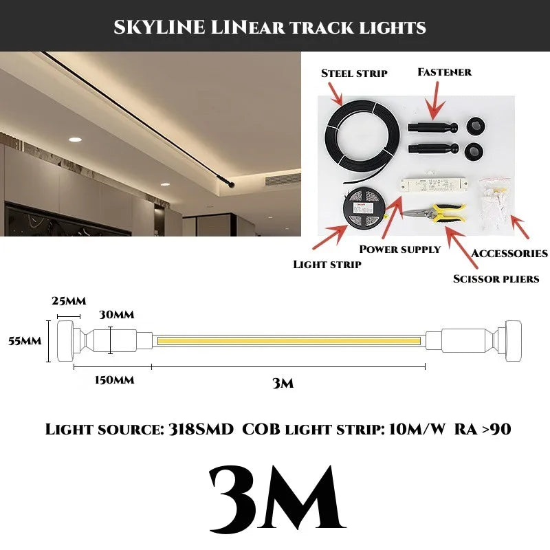 DIY LED Vonalás Lámpa – Modern Minimalista Fénysáv Mennyezetre