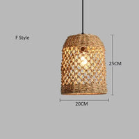 Retro Bambusz Rattan Függő Lámpa – Japán Lanternes Stílus Nappaliba