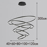 Többgyűrűs Modern LED Függesztő Csillár – 4–5 Gyűrű Nappaliba