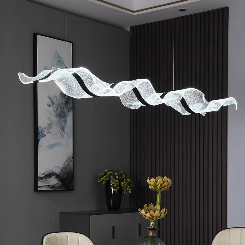 Modern Függőlámpa Nappaliba és Étkezőbe – LED, Táv- és APP-vezérelt (100–220 cm)