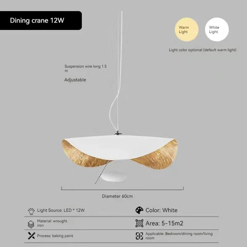 Modern Íves Csillár "Francia Kalap" Design – Szemkímélő LED Lámpa Nappaliba