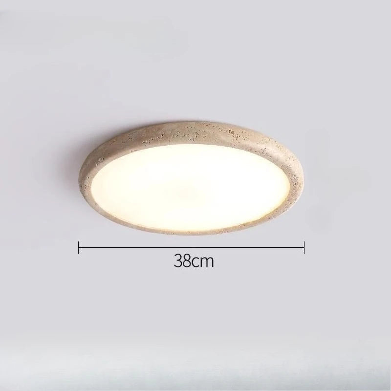 Travertin Kő LED Mennyezeti Lámpa – Wabi-Sabi Nordic Plafon