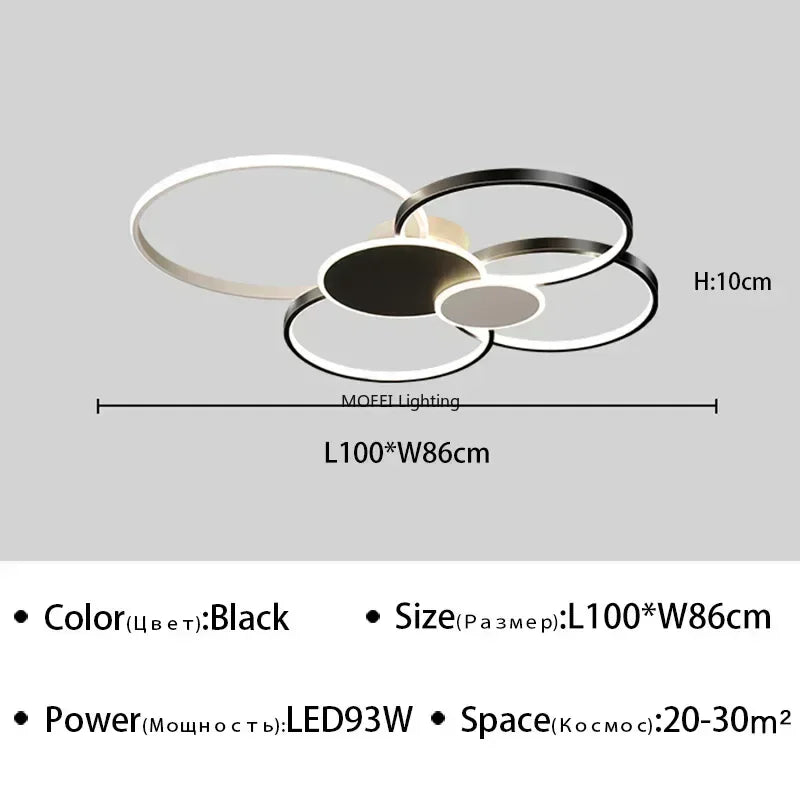 Ultravékony LED Mennyezeti Lámpa – Dimmelhető Nyílt Csillár 58–80 cm