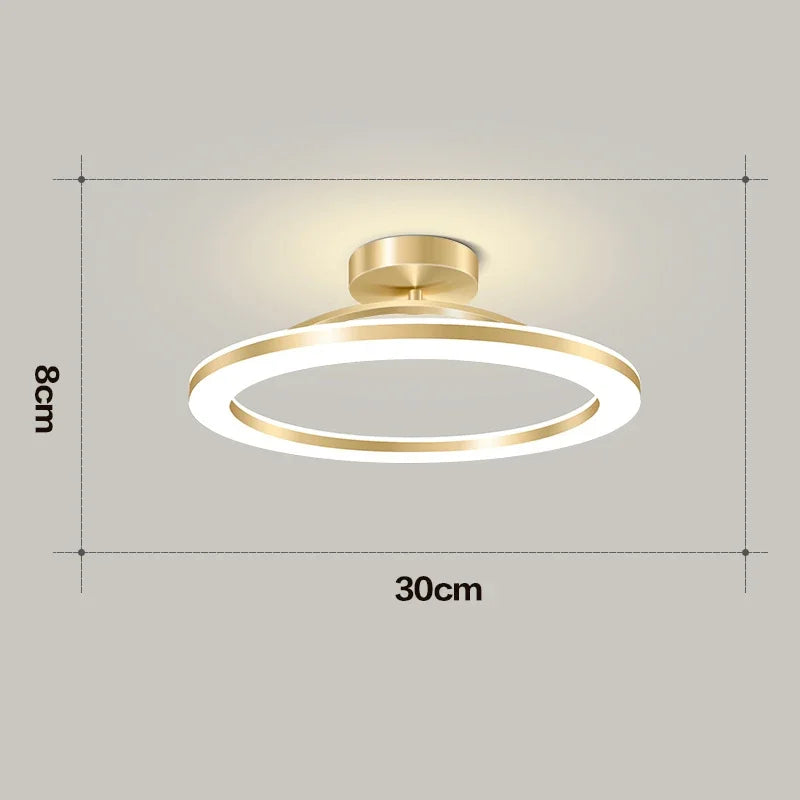 Modern Kerek LED Mennyezeti Lámpa – Háromszinű Váltható, Arany vagy Fekete, Nappaliba