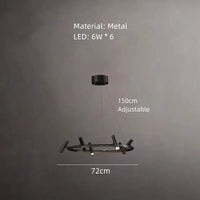 Nordic Design LED Csillár – Fém Függőlámpa Nappaliba és Étkezőbe (6/8/10 karos)