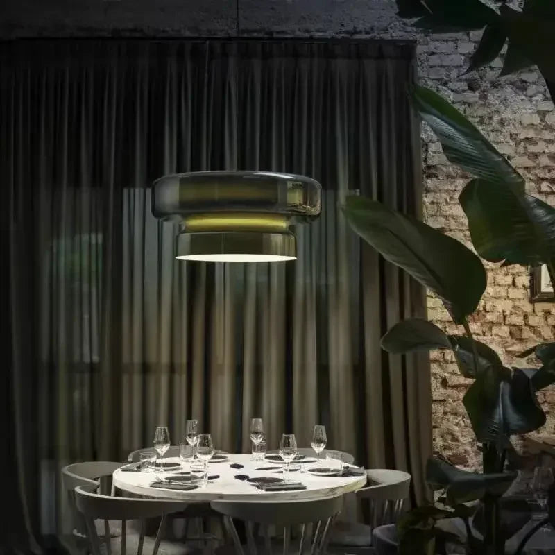 Üveg Gyűrű LED Függesztő Lámpa – Színes Modernist Design