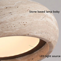 Travertin Kő Függő Lámpa – Modern LED Nappaliba és Hálószobába