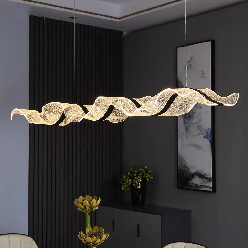 Modern Függőlámpa Nappaliba és Étkezőbe – LED, Táv- és APP-vezérelt (100–220 cm)