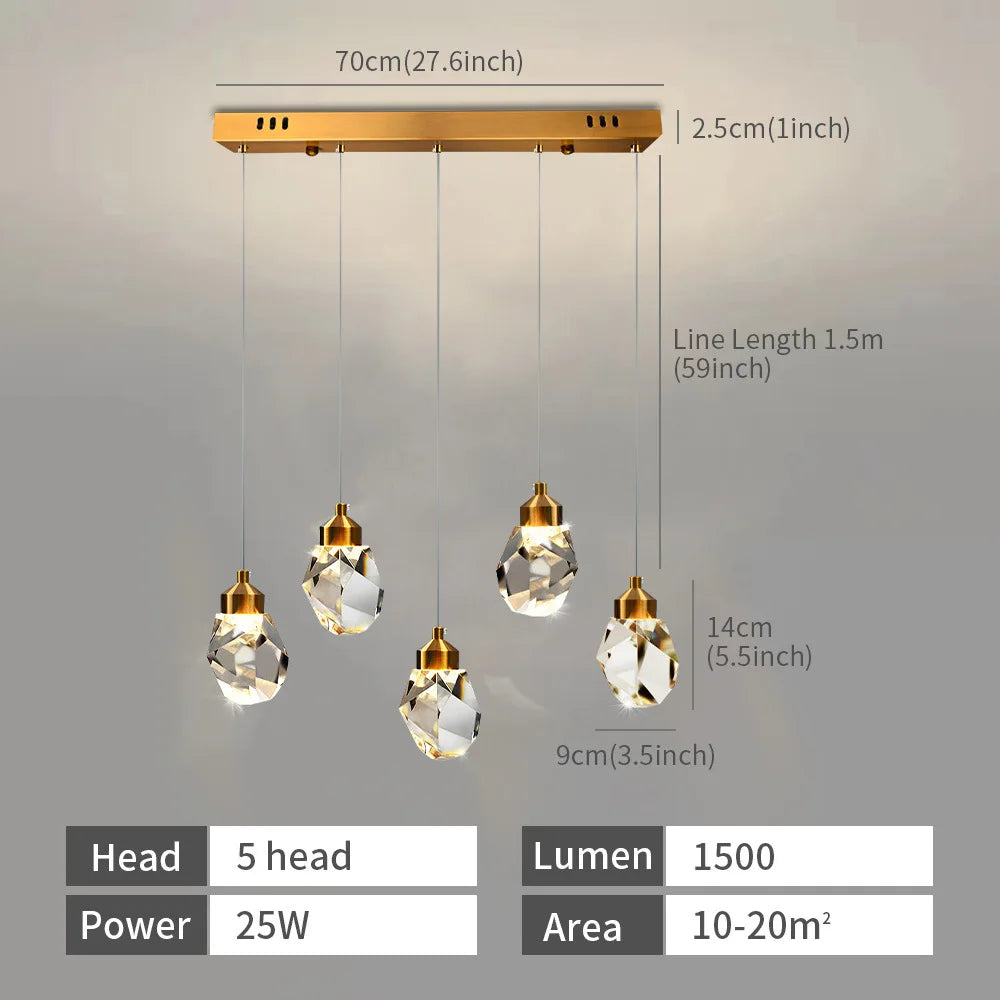 Kristály Nordic LED Csillár – Lágyan Fényőző Nappaliba és Hálószobába