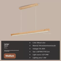 Fa Rúd LED Csillár – Étkezőasztal Függő Lámpa 80–120 cm
