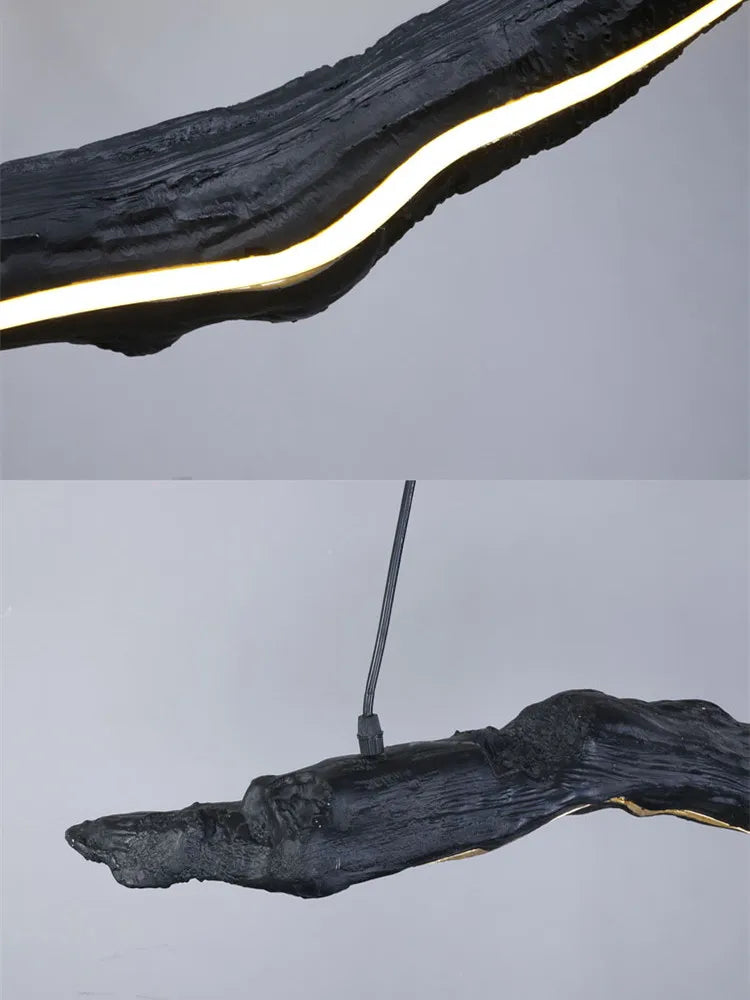 Nordic LED Szalagcsillár – Wabi-Sabi Design Függőlámpa Étterembe és Irodába