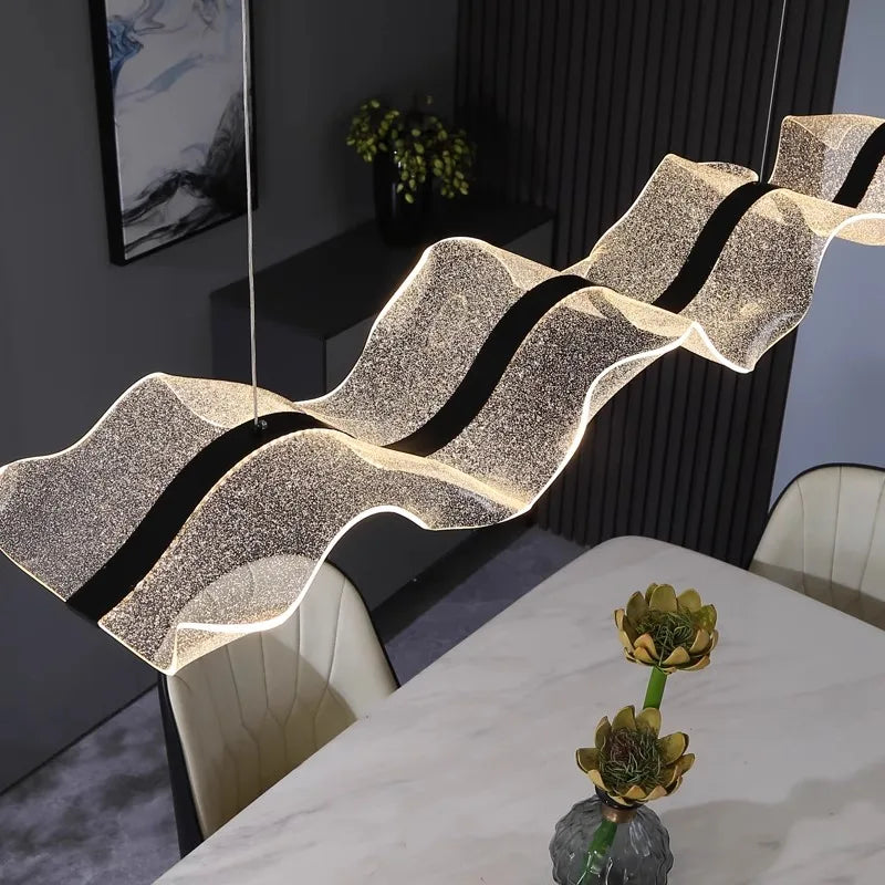 Modern Függőlámpa Nappaliba és Étkezőbe – LED, Táv- és APP-vezérelt (100–220 cm)
