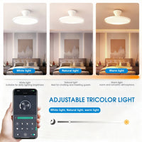 Láthatatlan Mennyezeti Ventilátor Lámpával – DC Motor, APP és Távirányítós Dimmer