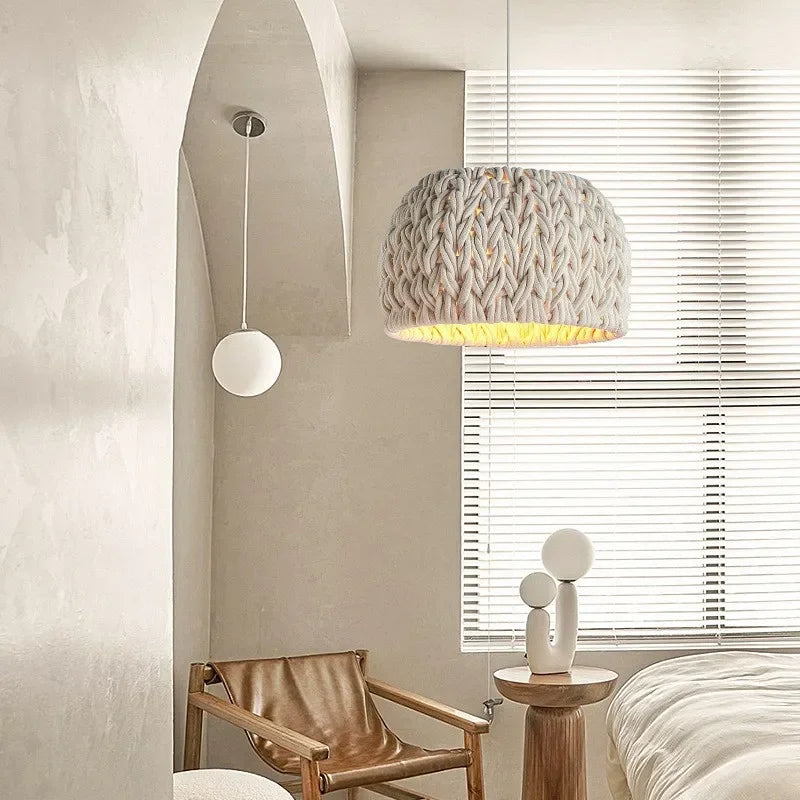 Wabi-Sabi Kötél Függesztő Lámpa – Kézzel Kötött Csillár